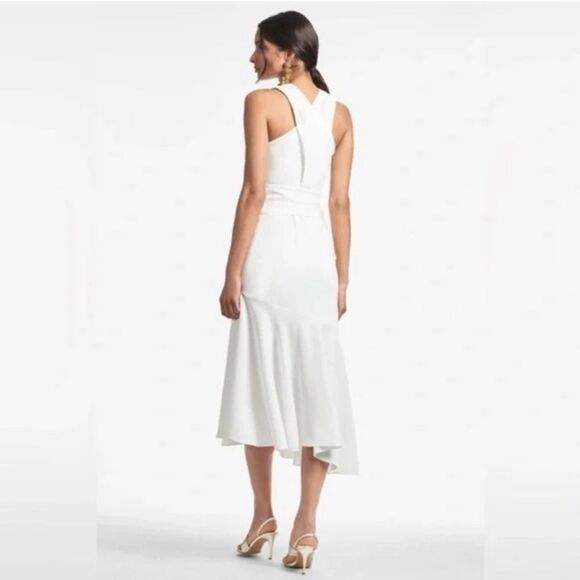 NWT Sachin and Babi Naomi Halter Asymmetric Midi Dress women's size 10 in ivory - Picture 2 of 15